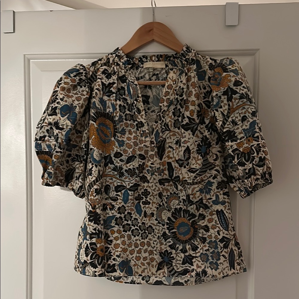 Ulla Johnson Floral Puff Sleeve Top Size 4